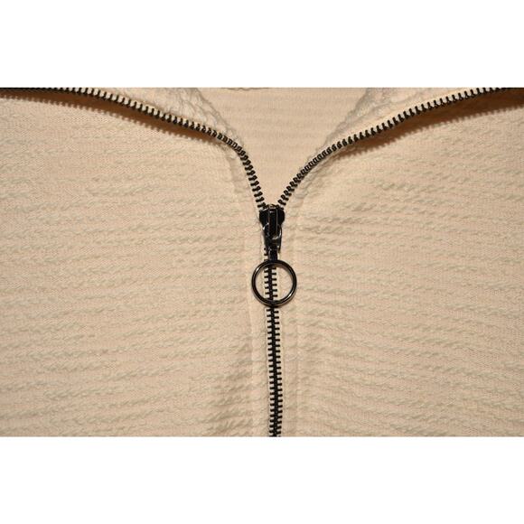 SWEATY BETTY $170 Rest Up Half Zip Pullover Textured Cream Size 12 - Picture 3 of 4